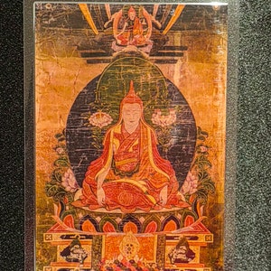 Handgemachte tragbare AAA Thangka Karte, kleine tibetische buddhistische Kunst, Symbol für Tantrismus, Himalaya Kunst