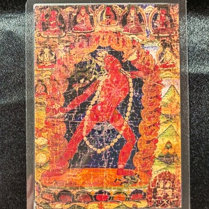 Handgemachte tragbare AAA Thangka Karte, kleine tibetische buddhistische Kunst, Symbol für Tantrismus, Himalaya Kunst