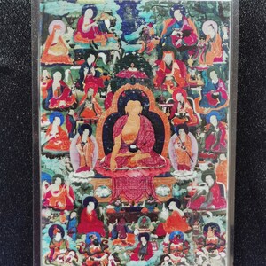 Handgemachte tragbare AAA Thangka Karte, kleine tibetische buddhistische Kunst, Symbol für Tantrismus, Himalaya Kunst