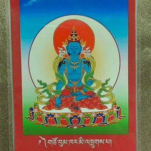 Handgemachte tragbare Medizinbuddha Thangka Karte, kleine tibetisch-buddhistische Drucke, Tantrismus Symbol, Bodhisattva Malerei, Himalaya Kunst, W11PTC19