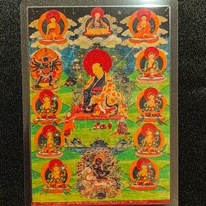 Handgemachte tragbare AAA Thangka Karte, kleine tibetische buddhistische Kunst, Symbol für Tantrismus, Himalaya Kunst