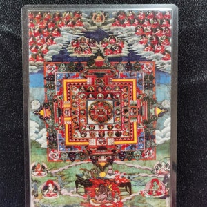 Handgemachte tragbare AAA Thangka Karte, kleine tibetische buddhistische Kunst, Symbol für Tantrismus, Himalaya Kunst