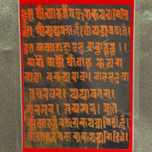 Carte Thangka Mantra sanscrit tibétain Portable faite à la main, peintures bouddhistes tibétaines, symbole du tantrisme, Art himalayen, W11PTC13