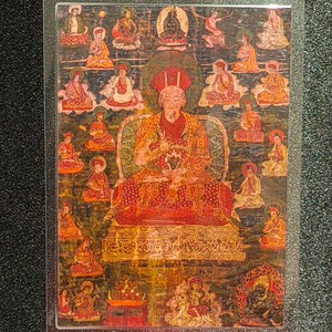 Handgemachte tragbare AAA Thangka Karte, kleine tibetische buddhistische Kunst, Symbol für Tantrismus, Himalaya Kunst