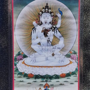 Handgemachte tragbare Vajrakilaya Thangka Karte, kleine tibetische buddhistische Kunst, Tantrismus Symbol, Bodhisattva Malerei, Himalaya Kunst