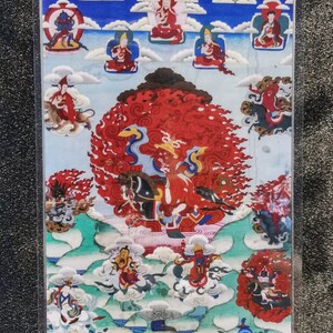 Handgemachte tragbare Schutzgottheit Thangka Karte, kleine tibetische buddhistische Kunst, Tantrismus Symbol, Bodhisattva Malerei, Himalaya Kunst