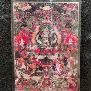 Handgemachte tragbare AAA Thangka Karte, kleine tibetische buddhistische Kunst, Symbol für Tantrismus, Himalaya Kunst
