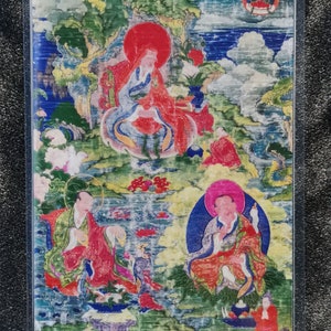 Handgemachte tragbare Vajrakilaya Thangka Karte, kleine tibetische buddhistische Kunst, Tantrismus Symbol, Bodhisattva Malerei, Himalaya Kunst