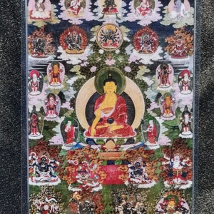 Handgemachte tragbare Vajrakilaya Thangka Karte, kleine tibetische buddhistische Kunst, Tantrismus Symbol, Bodhisattva Malerei, Himalaya Kunst