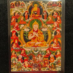 Handgemachte tragbare AAA Thangka Karte, kleine tibetische buddhistische Kunst, Symbol für Tantrismus, Himalaya Kunst