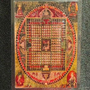 Handgemachte tragbare AAA Thangka Karte, kleine tibetische buddhistische Kunst, Symbol für Tantrismus, Himalaya Kunst