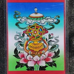Handgemachte tragbare Vajrakilaya Thangka Karte, kleine tibetische buddhistische Kunst, Tantrismus Symbol, Bodhisattva Malerei, Himalaya Kunst