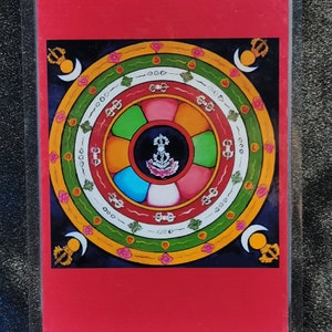 Handgemachte tragbare Vajrakilaya Thangka Karte, kleine tibetische buddhistische Kunst, Tantrismus Symbol, Bodhisattva Malerei, Himalaya Kunst