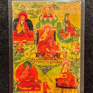 Handgemachte tragbare AAA Thangka Karte, kleine tibetische buddhistische Kunst, Symbol für Tantrismus, Himalaya Kunst