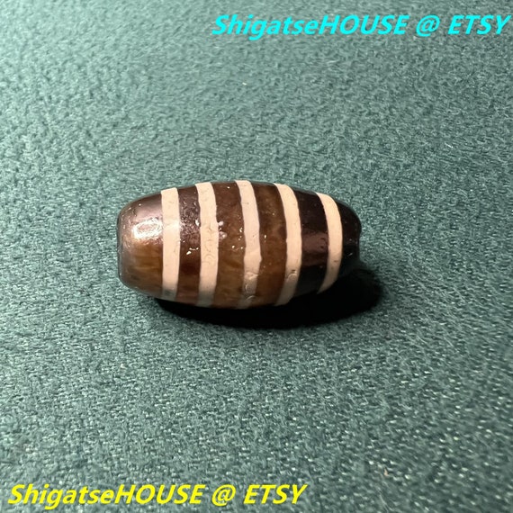 Original Barel Type Nepali Stripes Dzi Bead Tibetan C Gem Original barel type nepali stripes dzi bead tibetan c gem