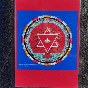 Handgemachte tragbare Vajrakilaya Thangka Karte, kleine tibetische buddhistische Kunst, Tantrismus Symbol, Bodhisattva Malerei, Himalaya Kunst