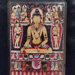 Handgemachte tragbare AAA Thangka Karte, kleine tibetische buddhistische Kunst, Symbol für Tantrismus, Himalaya Kunst