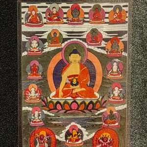 Handgemachte tragbare AAA Thangka Karte, kleine tibetische buddhistische Kunst, Symbol für Tantrismus, Himalaya Kunst
