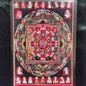Handgemachte tragbare AAA Thangka Karte, kleine tibetische buddhistische Kunst, Symbol für Tantrismus, Himalaya Kunst
