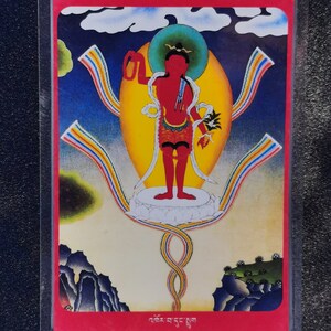 Handgemachte tragbare Vajrakilaya Thangka Karte, kleine tibetische buddhistische Kunst, Tantrismus Symbol, Bodhisattva Malerei, Himalaya Kunst