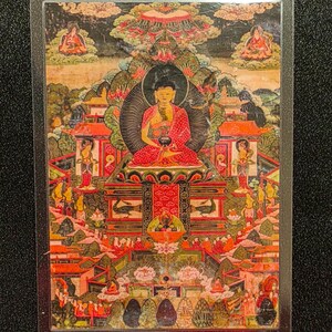 Handgemachte tragbare AAA Thangka Karte, kleine tibetische buddhistische Kunst, Symbol für Tantrismus, Himalaya Kunst