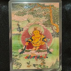 Handgemachte tragbare AAA Thangka Karte, kleine tibetische buddhistische Kunst, Symbol für Tantrismus, Himalaya Kunst