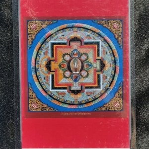 Handgemachte tragbare Vajrakilaya Thangka Karte, kleine tibetische buddhistische Kunst, Tantrismus Symbol, Bodhisattva Malerei, Himalaya Kunst