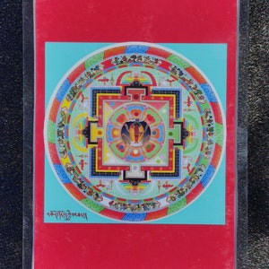 Handgemachte tragbare Vajrakilaya Thangka Karte, kleine tibetische buddhistische Kunst, Tantrismus Symbol, Bodhisattva Malerei, Himalaya Kunst
