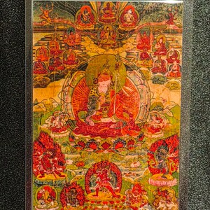 Handgemachte tragbare AAA Thangka Karte, kleine tibetische buddhistische Kunst, Symbol für Tantrismus, Himalaya Kunst