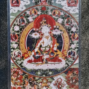 Handgemachte tragbare Vajrakilaya Thangka Karte, kleine tibetische buddhistische Kunst, Tantrismus Symbol, Bodhisattva Malerei, Himalaya Kunst