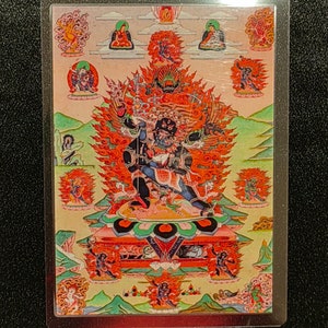 Handgemachte tragbare AAA Thangka Karte, kleine tibetische buddhistische Kunst, Symbol für Tantrismus, Himalaya Kunst