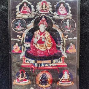 Handgemachte tragbare AAA Thangka Karte, kleine tibetische buddhistische Kunst, Symbol für Tantrismus, Himalaya Kunst