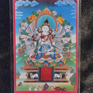Handgemachte tragbare Vajrakilaya Thangka Karte, kleine tibetische buddhistische Kunst, Tantrismus Symbol, Bodhisattva Malerei, Himalaya Kunst