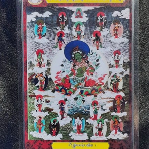 Handgemachte tragbare Vajrakilaya Thangka Karte, kleine tibetische buddhistische Kunst, Tantrismus Symbol, Bodhisattva Malerei, Himalaya Kunst