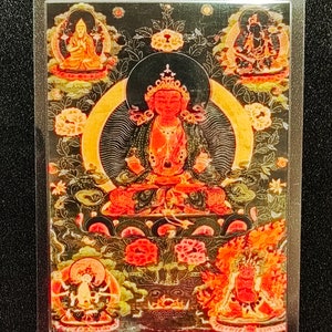 Handgemachte tragbare AAA Thangka Karte, kleine tibetische buddhistische Kunst, Symbol für Tantrismus, Himalaya Kunst