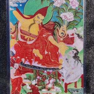Handgemachte tragbare Guru Tipo Thangka Karte, kleine tibetische buddhistische Kunst, Tantrismus Symbol, Bodhisattva Malerei, Himalaya Kunst