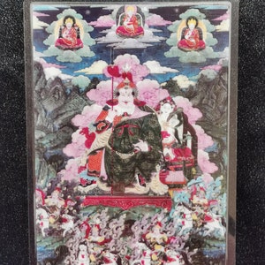 Handgemachte tragbare AAA Thangka Karte, kleine tibetische buddhistische Kunst, Symbol für Tantrismus, Himalaya Kunst