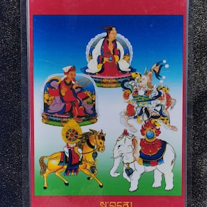 Handgemachte tragbare Vajrakilaya Thangka Karte, kleine tibetische buddhistische Kunst, Tantrismus Symbol, Bodhisattva Malerei, Himalaya Kunst