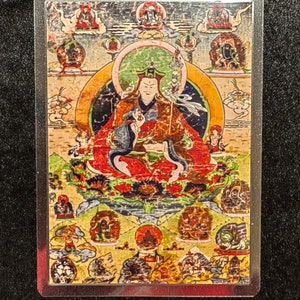Handgemachte tragbare AAA Thangka Karte, kleine tibetische buddhistische Kunst, Symbol für Tantrismus, Himalaya Kunst