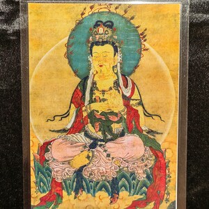 Handgemachte tragbare Vajrakilaya Thangka Karte, kleine tibetische buddhistische Kunst, Tantrismus Symbol, Bodhisattva Malerei, Himalaya Kunst