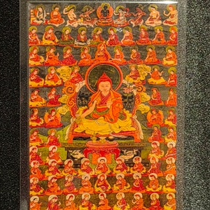 Handgemachte tragbare AAA Thangka Karte, kleine tibetische buddhistische Kunst, Symbol für Tantrismus, Himalaya Kunst