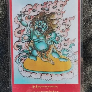 Handgemachte tragbare Vajrakilaya Thangka Karte, kleine tibetische buddhistische Kunst, Tantrismus Symbol, Bodhisattva Malerei, Himalaya Kunst