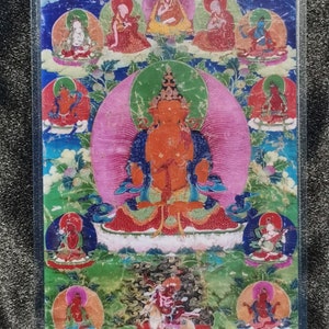 Handgemachte tragbare Vajrakilaya Thangka Karte, kleine tibetische buddhistische Kunst, Tantrismus Symbol, Bodhisattva Malerei, Himalaya Kunst