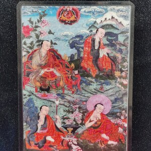 Handgemachte tragbare AAA Thangka Karte, kleine tibetische buddhistische Kunst, Symbol für Tantrismus, Himalaya Kunst