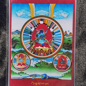Handgemachte tragbare Vajrakilaya Thangka Karte, kleine tibetische buddhistische Kunst, Tantrismus Symbol, Bodhisattva Malerei, Himalaya Kunst