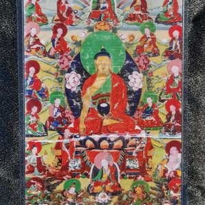 Handgemachte tragbare Vajrakilaya Thangka Karte, kleine tibetische buddhistische Kunst, Tantrismus Symbol, Bodhisattva Malerei, Himalaya Kunst