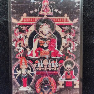 Handgemachte tragbare AAA Thangka Karte, kleine tibetische buddhistische Kunst, Symbol für Tantrismus, Himalaya Kunst