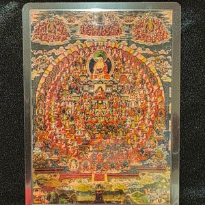 Handgemachte tragbare AAA Thangka Karte, kleine tibetische buddhistische Kunst, Symbol für Tantrismus, Himalaya Kunst