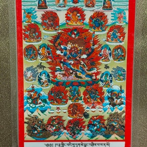 Handgemachte tragbare Vajrakilaya Thangka Karte, kleine tibetische buddhistische Kunst, Tantrismus Symbol, Bodhisattva Malerei, Himalaya Kunst