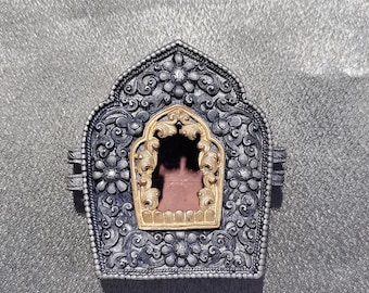 Premium Handmade Gau box, Tibetan Tsatsa Pendant, Portable Thangka, Tibetan Buddhism Treasure Box, Tantrism Symbols,W12GW02
